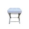 Homeroots 20in White and Silver Tufted Faux Leather and Metal Upholstered Bench 733246 - alternate 4