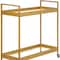 Homeroots Brass Steel And Glass Rolling Bar Cart 530443 - alternate 6
