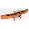 Homeroots 6" Wood Brown Solid Wood Hand Painted Model Boat Tabletop Sculpture 364263 - alternate 1