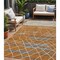 Homeroots 5' X 8' Terra Cotta Beige And Ivory Striped Washable Indoor Outdoor Area Rug 599383 - alternate 1