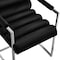 Homeroots Set of Two Tufted Black And Silver Metallic Upholstered Velvet Dining Arm Chairs 545054 - alternate 6