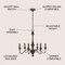 Jonathan Y Oakley 25" 6-Light Midcentury Farmhouse Iron LED Chandelier, Wood Finished/Oil Rubbed Bronze JYL1320A - alternate 5
