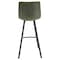 Leisuremod Elland Modern Upholstered Leather Bar Stool with Iron Legs and Footrest, Olive Green, 2PK ES29G2 - alternate 5