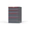 Strong Hold 4 drawer cabinet - (1x 6ft, 1x 8ft, 2x 10ft) - Red accents - Keyed Different S3044-PPDAS-0402DS - alternate 3