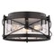 Vaxcel Harrison Matte Black 3-Light Flush Mount Ceiling Light with Clear Seeded Glass, 13.25-In. C0359 - alternate 1