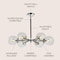 Jonathan Y Caleb Adjustable 6-Light 28" Brass Cluster Pendant, Chrome/Black JYL9059A - alternate 6