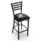 Holland Bar Stool Co 30" Blk Wrinkle Anaheim Ducks Stationary Bar Stool, Ladder Back L00430AnaDks - alternate 1
