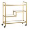Homeroots Brass Steel And Glass Rolling Bar Cart 530450 - alternate 4