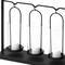 Homeroots 13" Black Geometric Metal And Glass Tabletop Votive Candle Holder 608405 - alternate 4