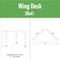 Correll HPL Collaborative Wing Desk, 30 in D X 41 in W X Particleboard AD3041TF-WING-15-09-39 - alternate 5