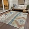 Homeroots 9' X 12' Ivory Blue And Brown Aztec Washable Indoor Outdoor Area Rug 598470 - alternate 5