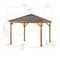 Sunjoy 11' x 11' Outdoor Cedar Framed Hardtop Gazebo with Frosted Polycarbonate Skylight A102007260 - alternate 4