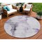 Homeroots 8' Purple Lavender And Gray Round Abstract Washable Indoor Outdoor Area Rug 582676 - alternate 1