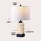 Jonathan Y Eloise 23" Coastal Glam Rectangular Alabaster/Metal LED Table Lamp with Nightlight Base, White/Black JYL6202B - alternate 7