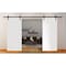 Sartodoors Sturdy Double Barn Door with Hardware, Planum 0010 White Silk, 13FT Rail Hangers Heavy Set, Modern PLANUM0010DB-WS-5684 - alternate 1