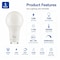 Euri Lighting A19 LED Bulb, 12W, 1100 lm, 75W Eq., 5000K, GU24, CEC/Title 24, UL EA19-12W5050CG - alternate 2