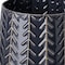 Homeroots 7" Navy Organically Embossed Chevron Metal Vase 397572 - alternate 3