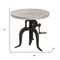 Homeroots 19" Natural and Gunmetal Solid Wood and Iron Height Adjustable Round End Table 632723 - alternate 5