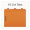 Pendaflex Colored Top Tab Fastener Folders, 1/3-Cut Tab: Assorted, Exp 0.75", 2 Fastener, Letter, Orange, 50PK 1007029 - alternate 4