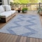 Homeroots 10' X 14' Denim Blue And Ivory Geometric Washable Indoor Outdoor Area Rug 598555 - alternate 6