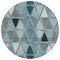 Homeroots 8' Teal Blue Aqua And Gray Round Geometric Washable Indoor Outdoor Area Rug 583054 - alternate 6