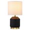Homeroots 15" Black and Gold Ceramic Cylinder Table Lamp With White Drum Shade 546105 - alternate 4