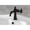Kingston Brass One-Handle Single-Hole Bathroom Faucet with Push Pop-Up Drain, Matte Black KS3540RNK - alternate 4