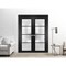Sartodoors Solid French Double Doors Frosted Glass Planum 2132 Black 56x80 (2* 28x80) Solid Core PLANUM2132DD-BLK-56 x 80 (2* 28x80)-Butterfly - alternate 4