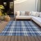 Homeroots 3' X 5' Navy Blue And Ivory Plaid Washable Indoor Outdoor Area Rug 597117 - alternate 8