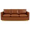 Leisuremod Nervo Upholstered Leather Sofa with Gold Frame, Cognac Tan NS83BR-L - alternate 5