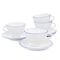 Oster Juego De Vajilla 16 Piece Opal Glass Dinnerware Set in White 130985.16 - alternate 6