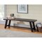 Homeroots 60" Gray And Dark Brown Distressed Wood Dining Bench 524059 - alternate 4