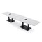 Skutchi Designs Hexagon Conference Table With Power Unit, 48 in W, 168 in L, White HAR-HEX.IR-48X168-DOU.BK-WA7976-EBLK - alternate 1