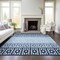 Homeroots 9' X 12' Blue Sky Blue And Ivory Geometric Washable Indoor Outdoor Area Rug 613829 - alternate 6
