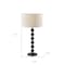 Homeroots 28" Black Solid Wood Candlestick Table Lamp With Off White Drum Shade 524631 - alternate 3