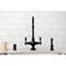 Kingston Brass Two-Handle Single-Hole Kitchen Faucet with Brass Sprayer, Matte Black KS1760ALBS - alternate 3