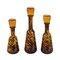 Homeroots Set of Three Amber Abstract Swirl Glass Decorative Bottles With Stoppers, 3PK 574229 - alternate 1