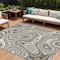 Homeroots 9' X 12' Ivory And Charcoal Geometric Washable Indoor Outdoor Area Rug 631393 - alternate 1