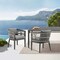 Armen Living Zella Outdoor Patio Dining Chair in Aluminum with Light Gray Rope and Earl Gray Cushions - Set of 2 LCZESIGRY - alternate 7