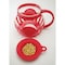 Epoca 3 Qt. Glass Popcorn Popper For Microwave Use W/ Protective Holder & Dual Function Silicone Lid, Red EKPRE-4320 - alternate 3
