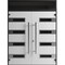 Vdomdoors Front Exterior Prehung Aluminum Double Doors Ronex0131 Black Enamel Top Transom Mirrored Clear RONEX0131DEXD-BLK-W72xH80+16-RH-O - alternate 1