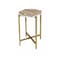 Homeroots 21" Brown Tan and Gold Marble and Metal Round End Table 632680 - alternate 6