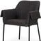 Homeroots Gray and Black Upholstered Fabric Dining Arm Chair 605664 - alternate 4