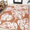 Jonathan Y Tobago High-Low Two-Tone Monstera Leaf Orange/Ivory 5 ft. x 8 ft. Indoor/Outdoor Area Rug HWC100A-5 - alternate 6