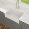 Wrightmaster 30" Apron-Front Farmhouse Single Bowl White Ceramic Kitchen Sink w/Bottom Grids and Basket Strainer ZOR-AW302010DS - alternate 7