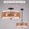 Vaxcel Abbotsford 2-Light Semi-Flush Ceiling Light, Matte Black, White Linen and Rattan Drum, 16-In. C0376 - alternate 9
