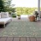 Homeroots 9' X 12' Artichoke Green Ivory And Coral Floral Washable Indoor Outdoor Area Rug 604765 - alternate 5