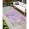Homeroots 8' Runner Purple Abstract Washable Non Skid Indoor Outdoor Runner Rug 559187 - alternate 1