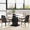 Homeroots 51" Clear and Black Glass and Solid Wood Pedestal Base Round Top Dining Table 633121 - alternate 3