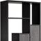 Homeroots 69" Black Wood Ten Tier Geometric Bookcase with Three Doors 630390 - alternate 2